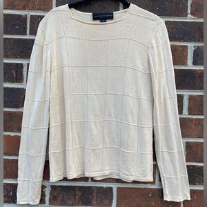 Beige 100% Silk Sweater, Size Large